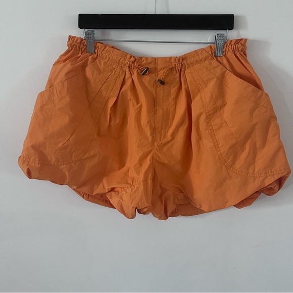 NWT Free People 'Camp Out' Nylon Bubble Hem Shorts  'Vitamin C'| Large | - Picture 3 of 6